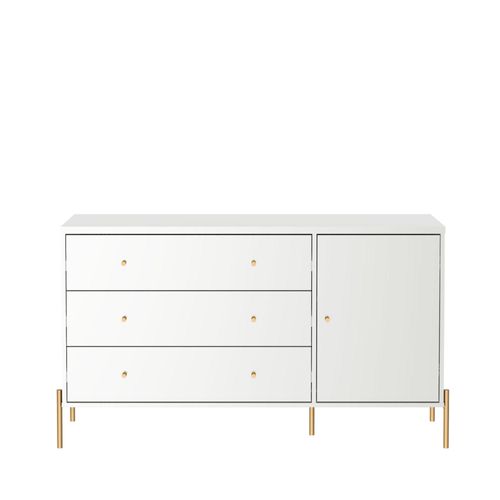 Comoda-Jasper-138-Branco-Gloss-Dorado-Frente