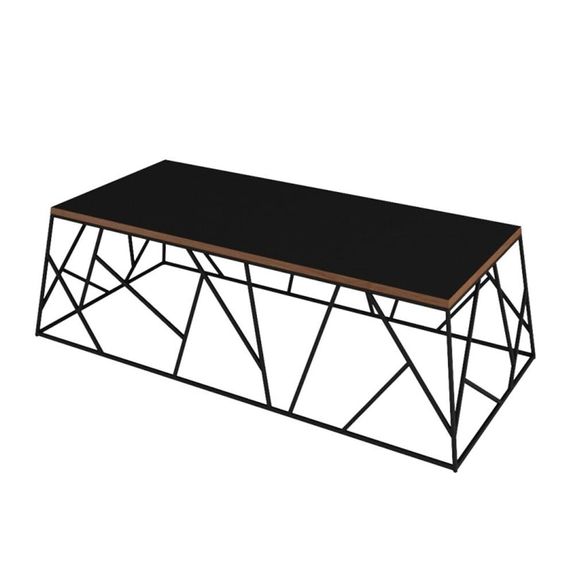 Mesa de Centro Maior Vies Fit 1,30m Preto Fosco