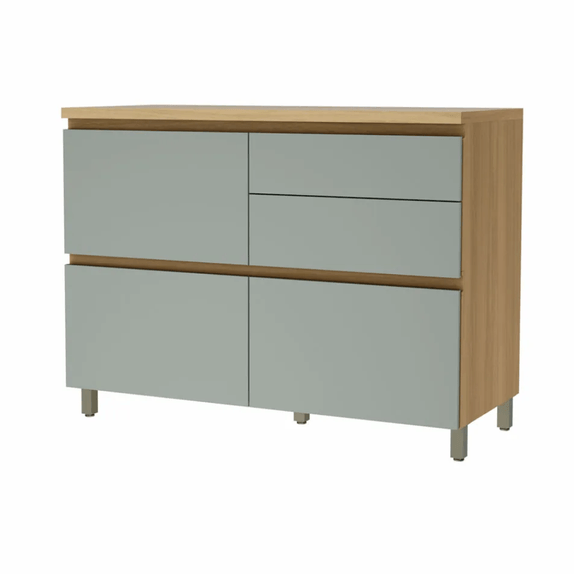 Balcão de Cozinha Rainha 120cm 1 Porta Basculante e 4 Gaveta 100% MDF
