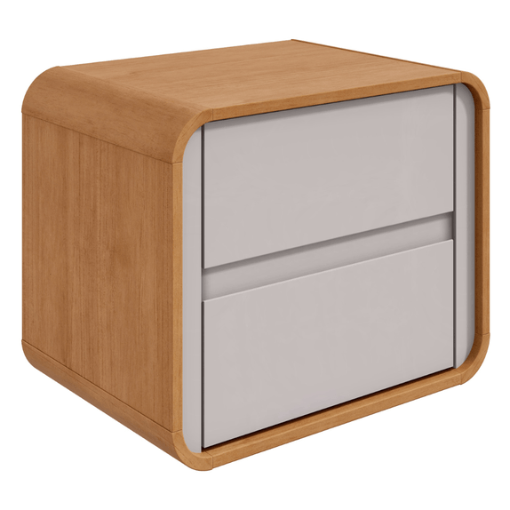 Mesa De Cabeceira Loop 38cm Amêndoa Clean/ Off White