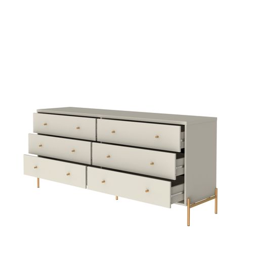 comoda-dupla-buffet-rack-jasper-6gavetas-180cm-Off-White-dourado-Aberto